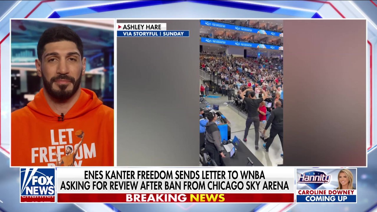 Former NBA player Enes Kanter Freedom discusses being banned from the Chicago Sky’s arena following a verbal altercation with Natasha Cloud on ‘Hannity.’
