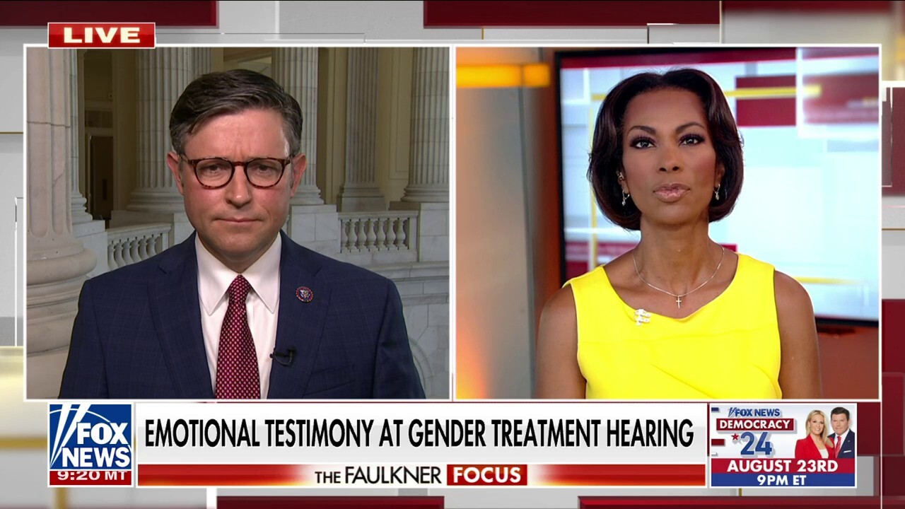  Rep. Mike Johnson, R-La., of the House Judiciary Committee details the gender treatment hearing and explains evidence showing the Biden administration pushed Meta censorship on ‘The Faulkner Focus.’