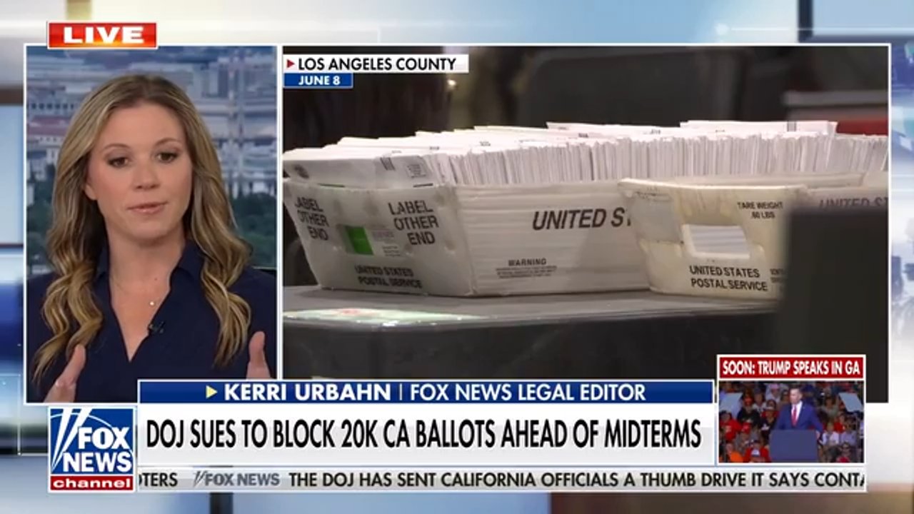 DOJ sues to block 20,000 California ballots ahead of midterms