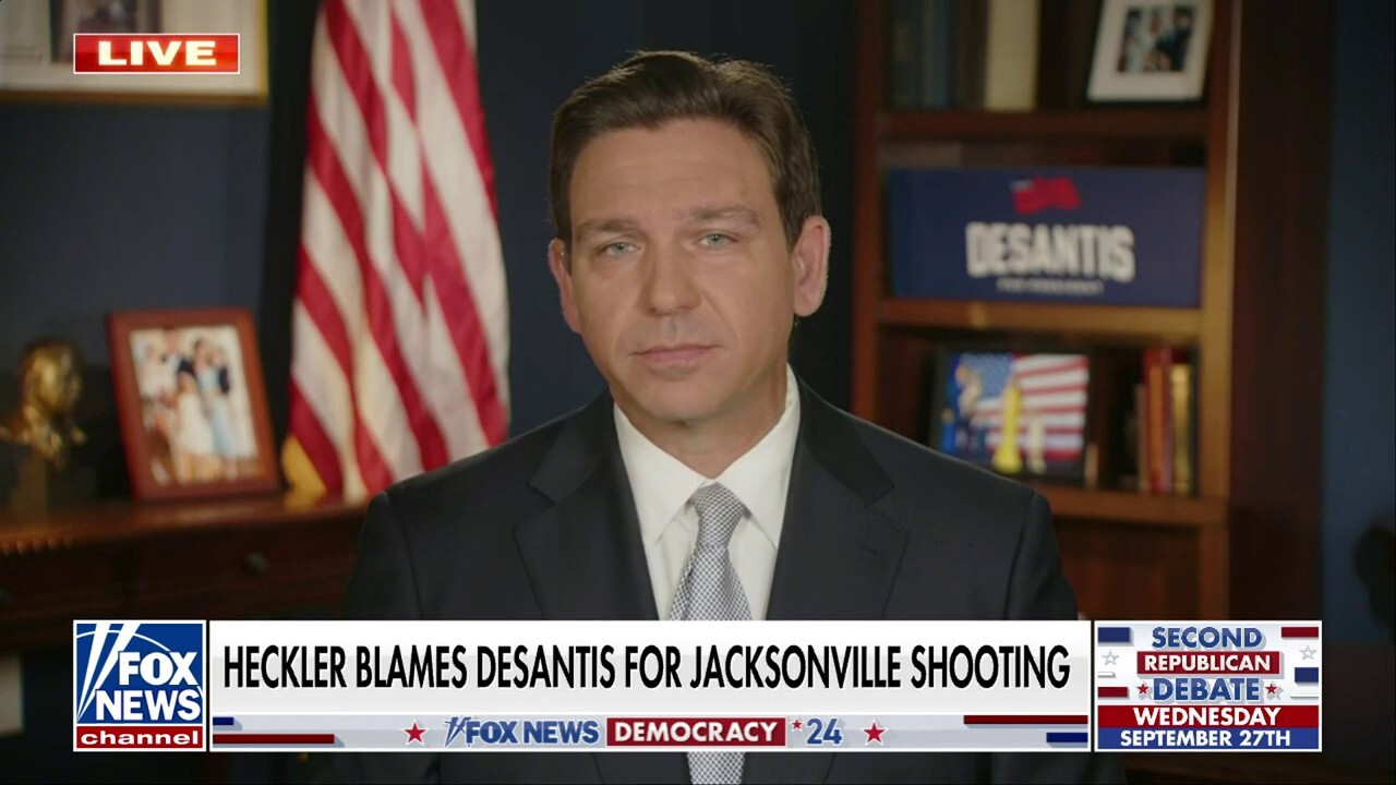 Gov. Ron DeSantis shuts down heckler: Will not let anyone 'impugn' me