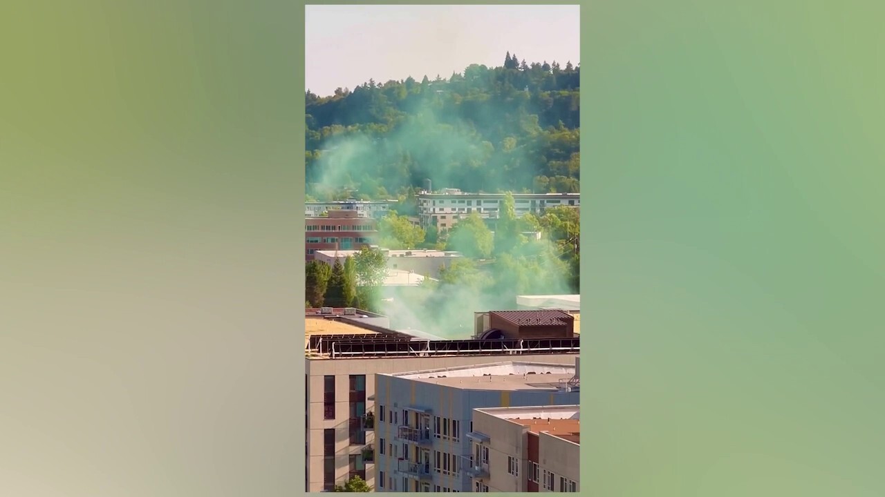 Green smoke seen near ICE facility in Portland