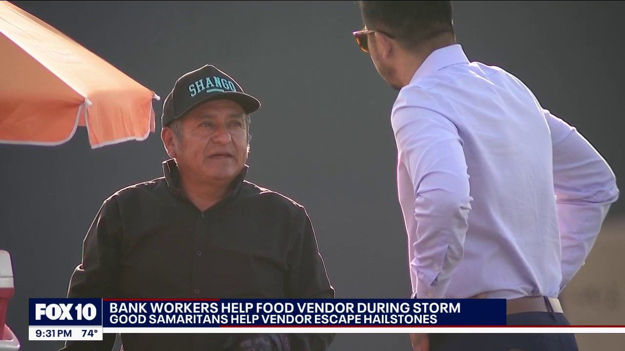 Phoenix food vendor gets unexpected business boost after bank employees rescue him from storm