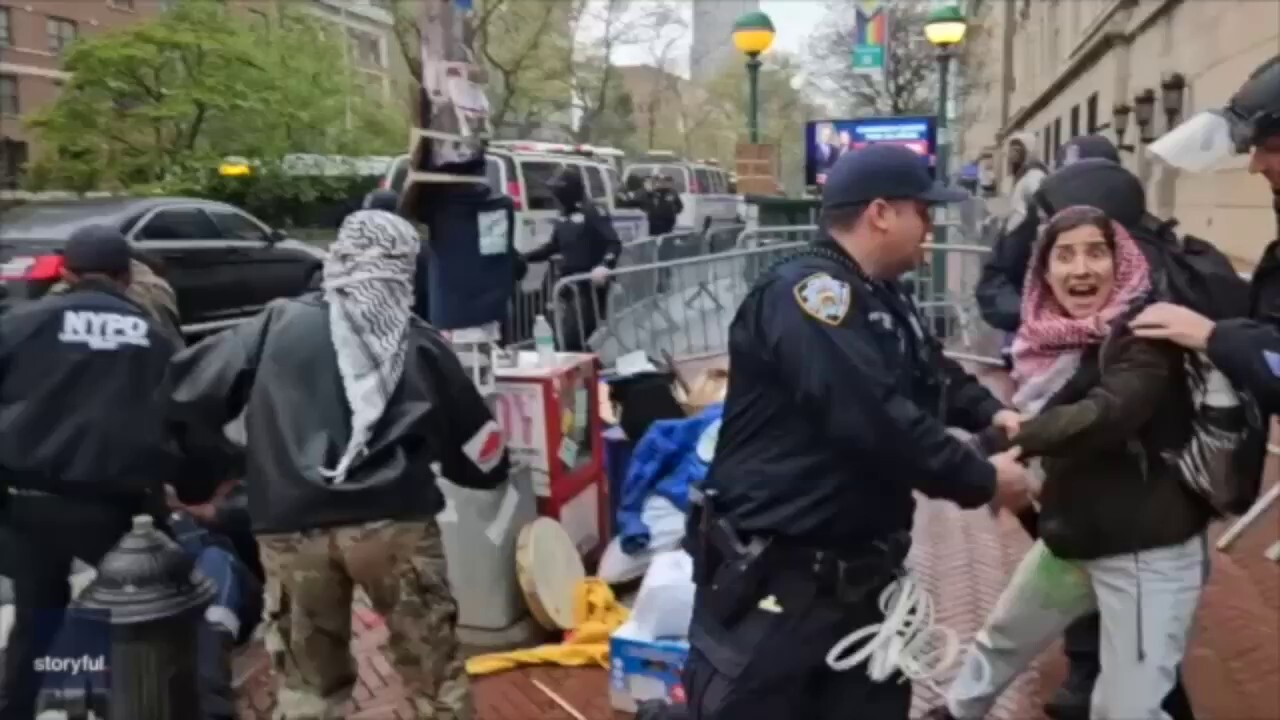 NYPD officers detain, disperse anti-Israel agitators