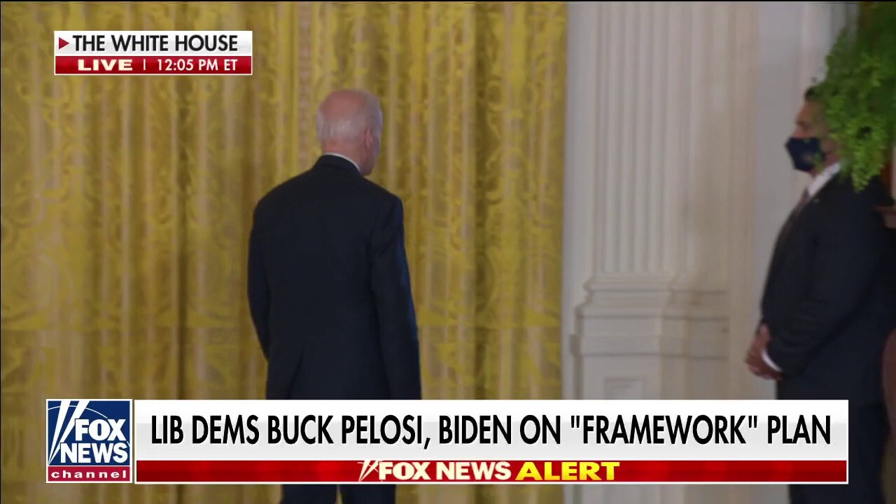 Biden takes no questions after speaking on spending bill push
