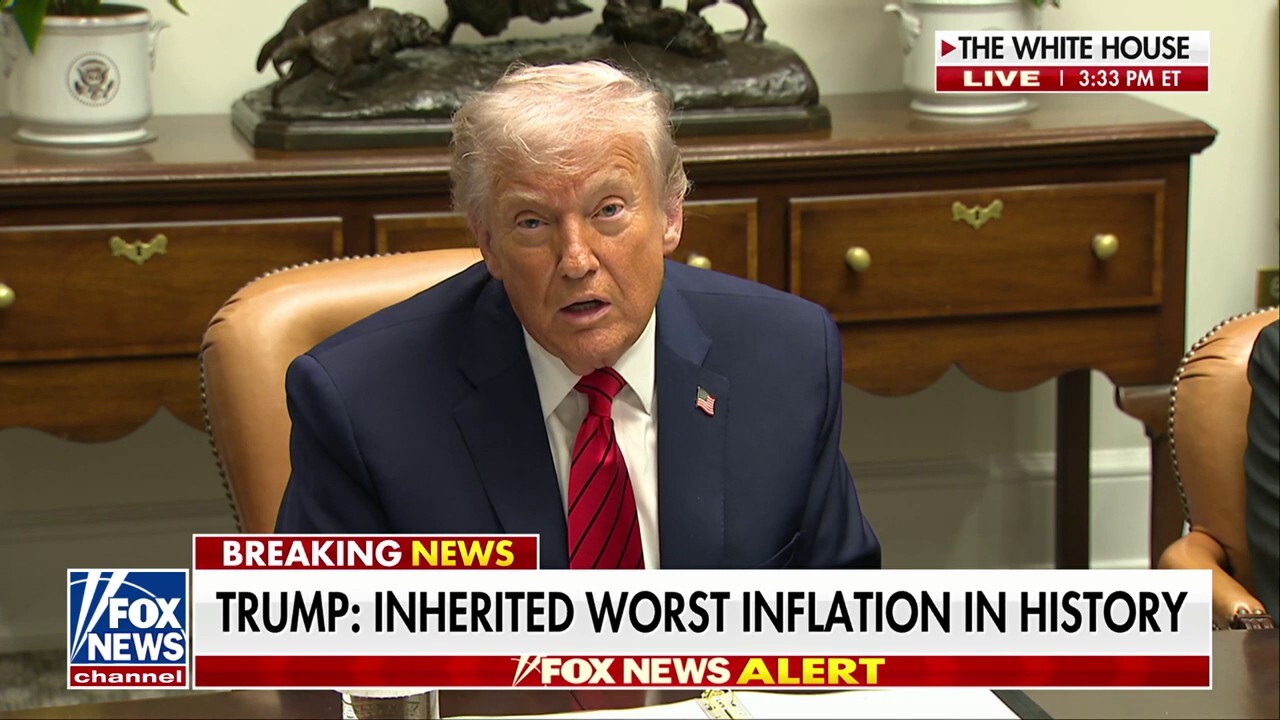 President Donald Trump addresses Fed rate cuts and inflation in a roundtable with business leaders.