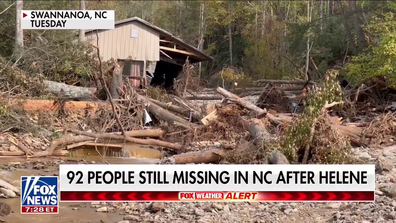 92 still missing in North Caroline after Hurricane Helene