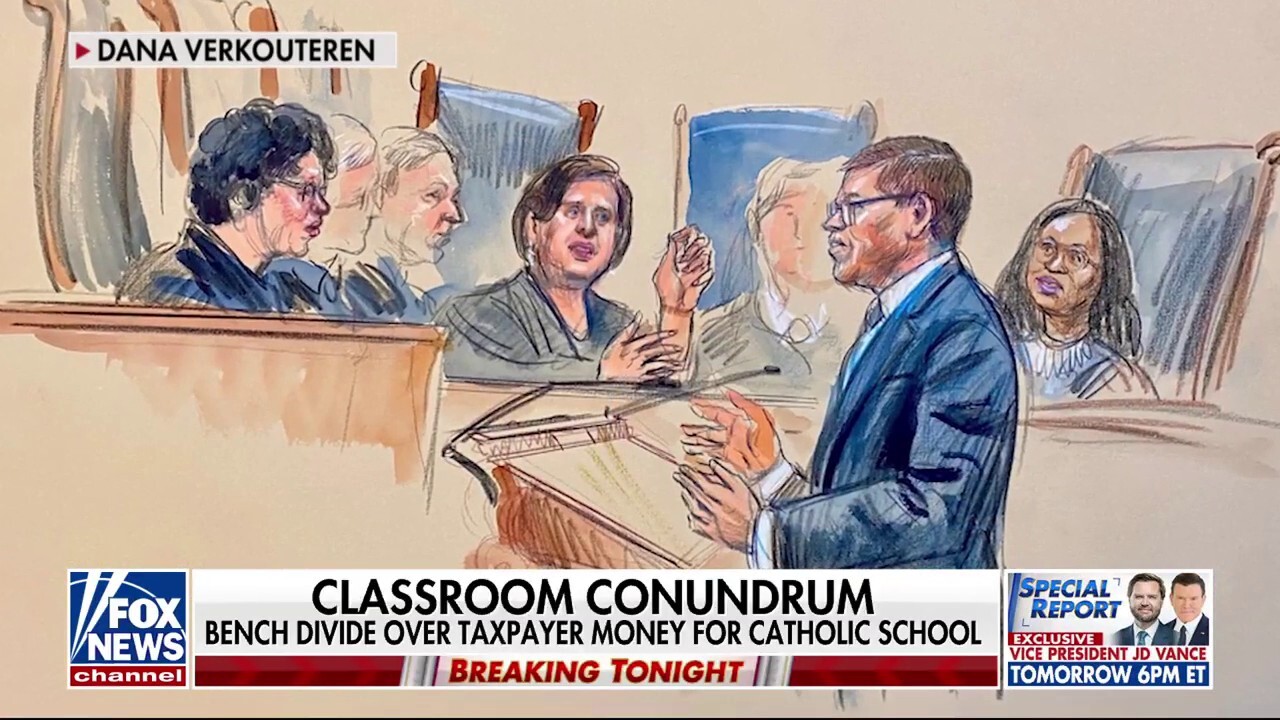 Supreme Court hears arguments over publicly funded Catholic charter school