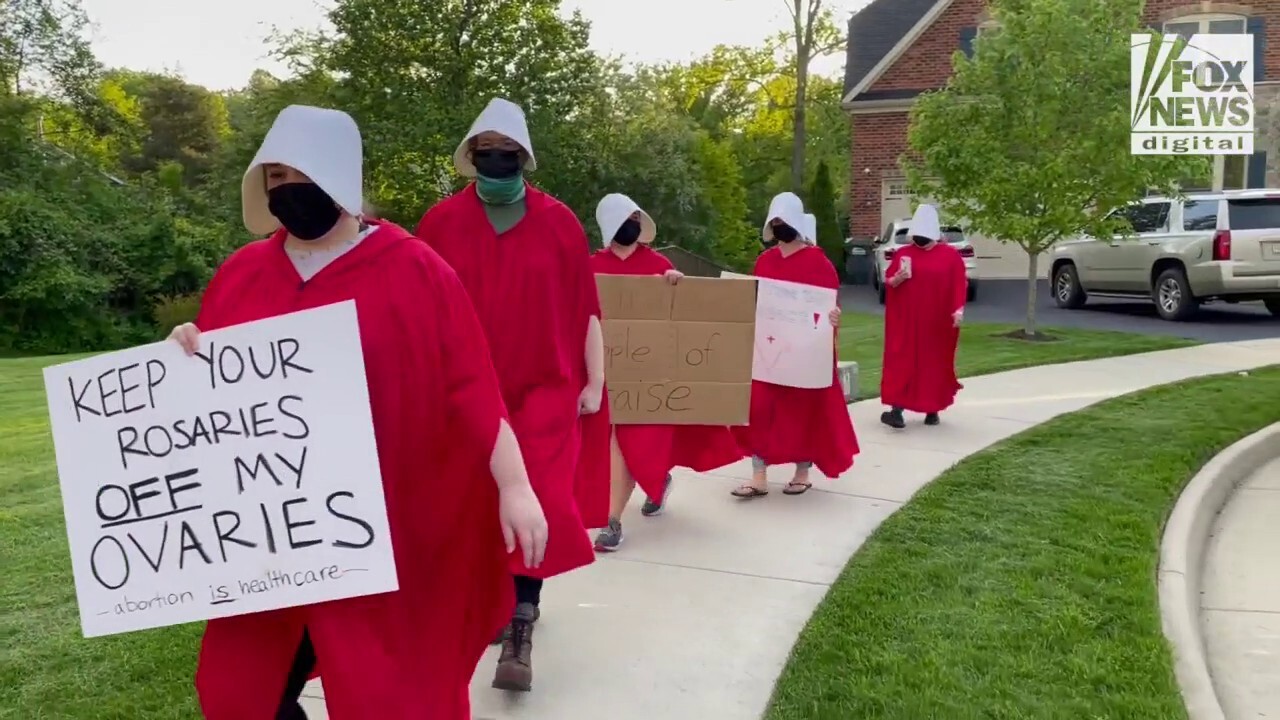'Handmaid's Tale' protesters outside Barrett's house reveal what they would say if she came outside