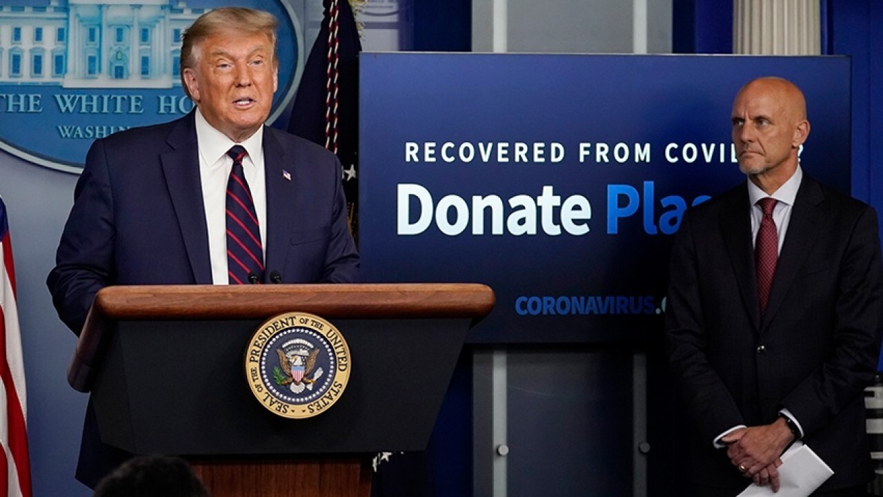 President Trump announces FDA authorization of convalescent plasma treatment for COVID patients