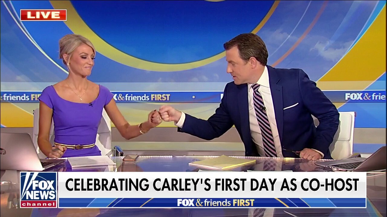 Carley Shimkus celebrates first day as new cohost of ‘Fox & Friends