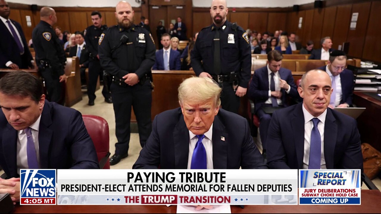 President-elect Donald Trump attends a memorial of fallen deputies