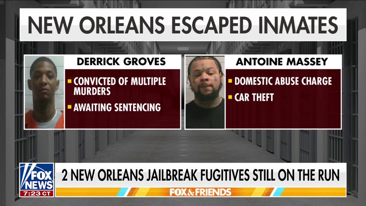 Two New Orleans prison escapees still on the run as manhunt continues