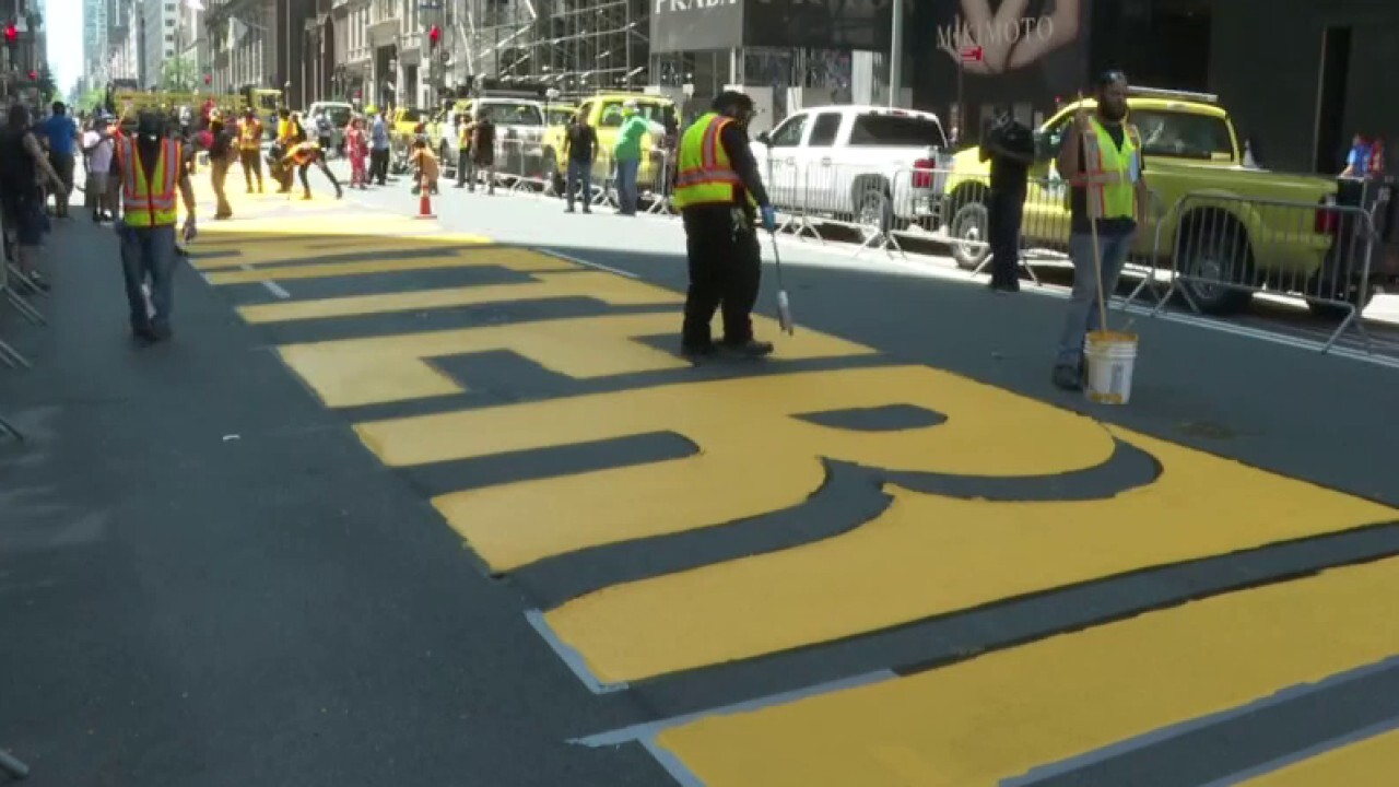 NYC paints Black Lives Matter mural in front of Trump Tower