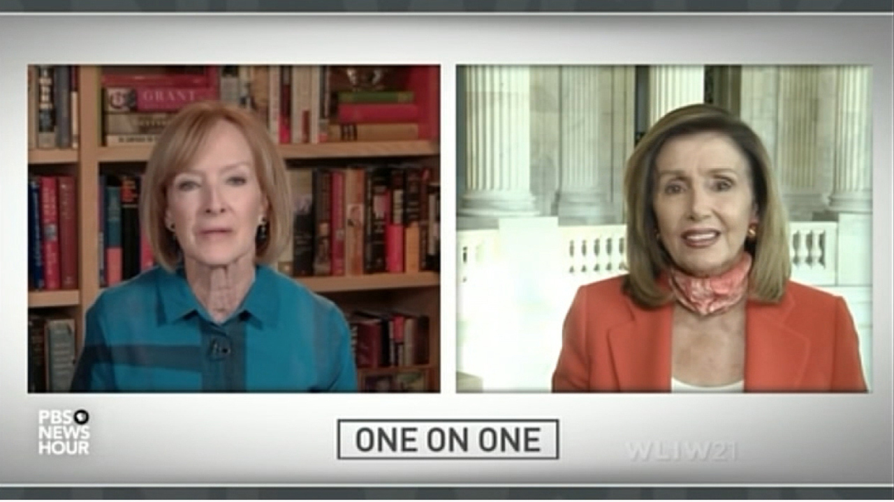 Pelosi spars with PBS' Judy Woodruff suggesting the anchor is being an 'advocate' for the GOP