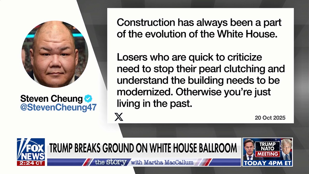 White House tells critics of renovations to stop the 'PEARL CLUTCHING'
