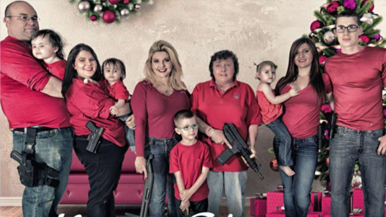 Lawmaker's Christmas photo features heavily armed family