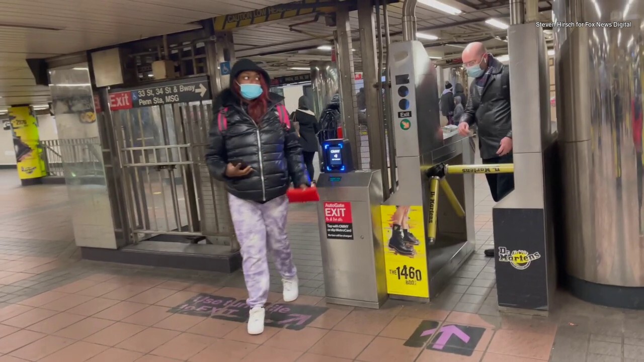 Fare evaders in Herald Square