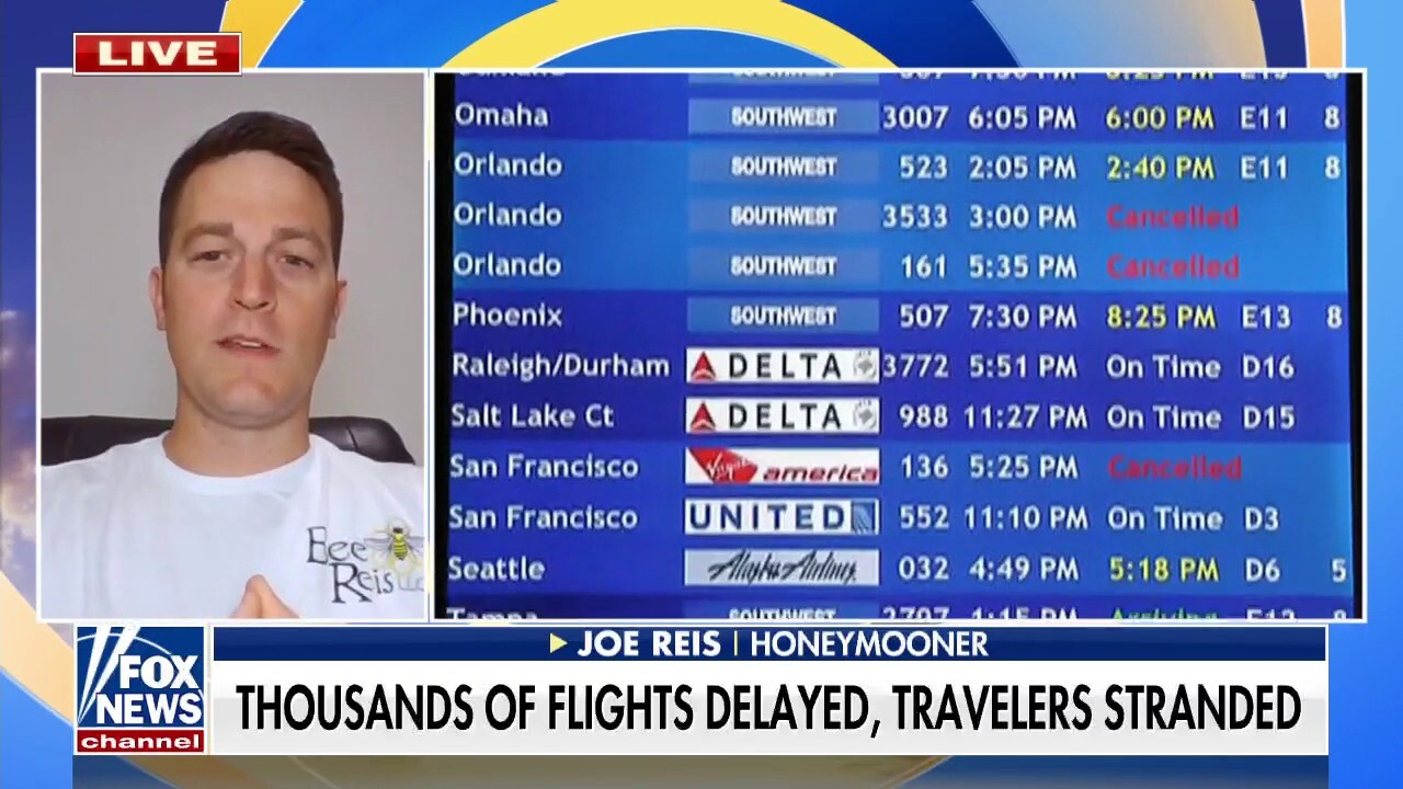 Travelers stranded at airports due to flight delays and cancelations