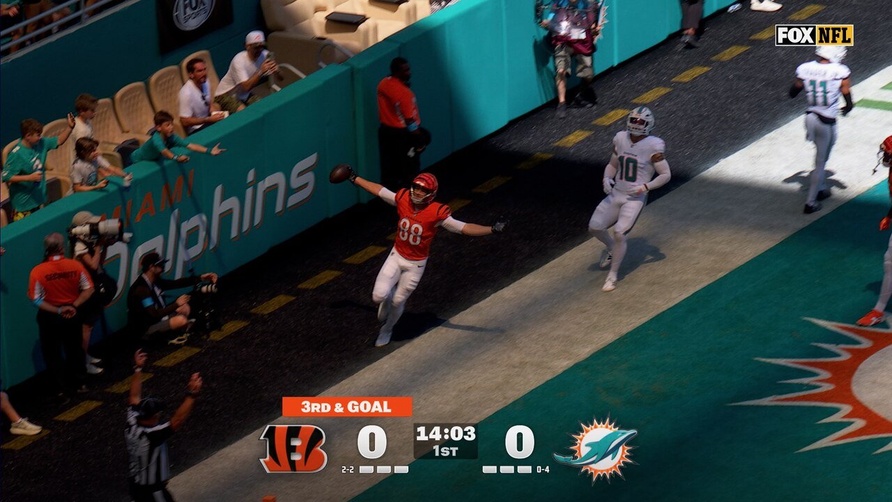 Joe Burrow connects with Mike Gesicki for a touchdown, giving Bengals early lead over Dolphins | NFL Highlights