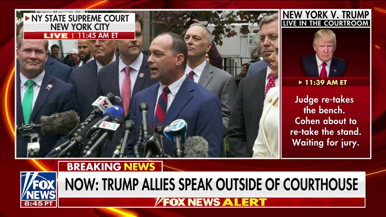 Republican lawmakers rally in support of former President Trump in New York City as Michael Cohen faces cross-examination in the NY v. Trump criminal trial. 