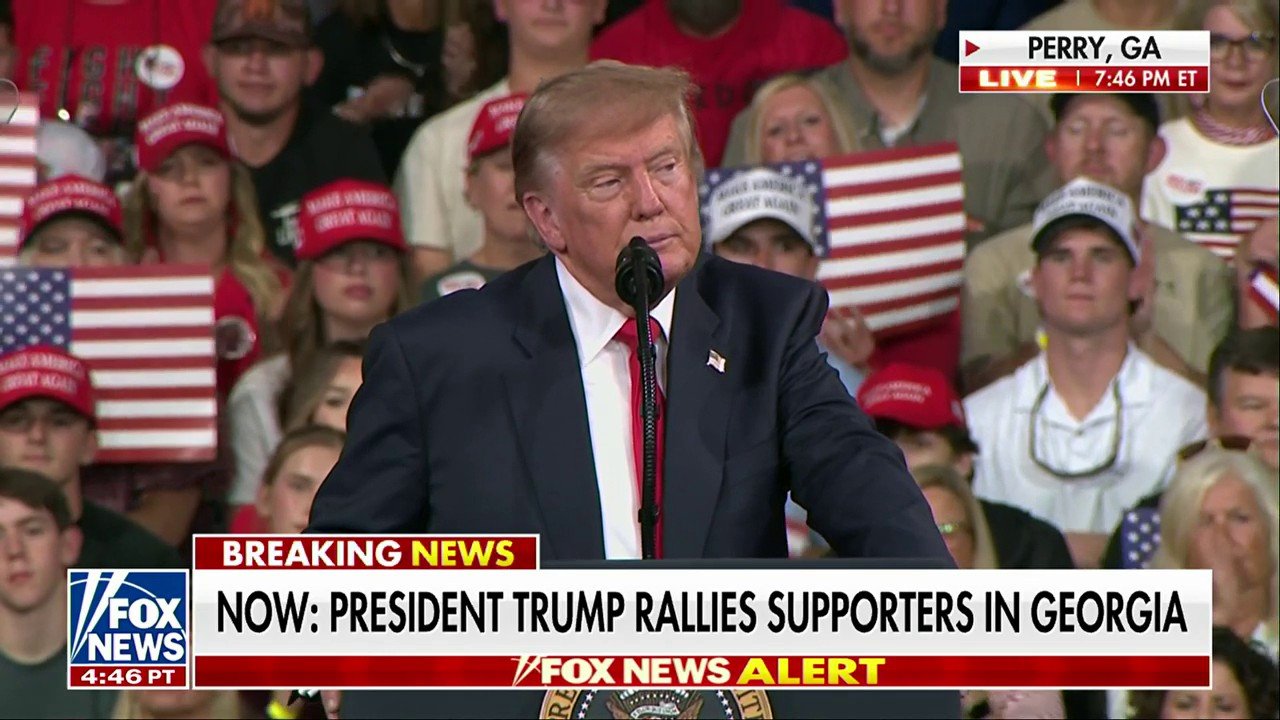 President Trump says Democratic leadership would lead to protests seen in France