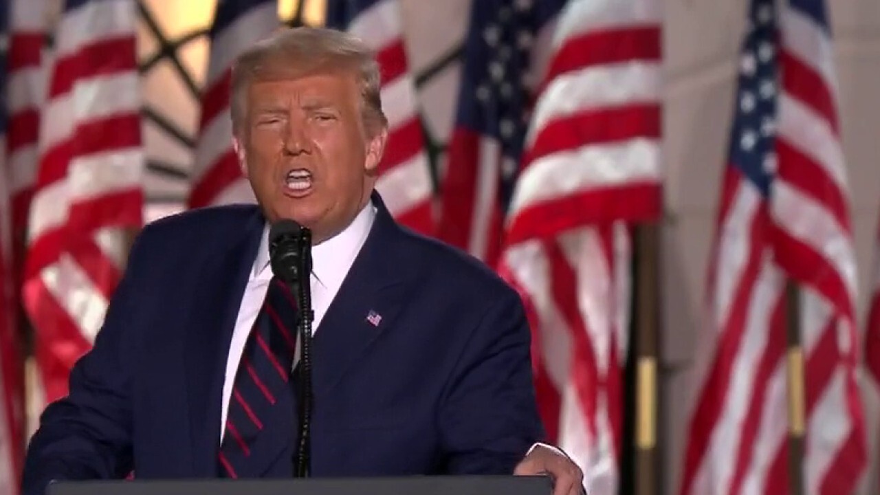 President Trump criticizes Joe Biden and Democrats for assailing America as a land of racial, economic and social injustice