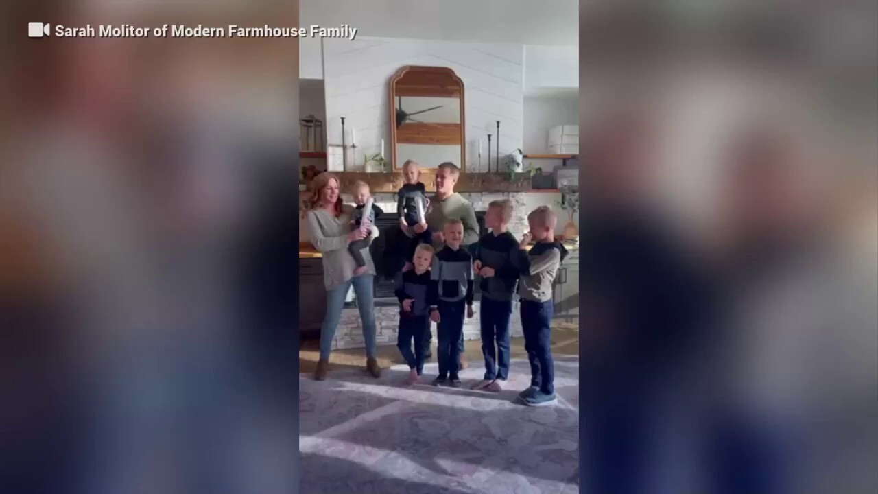 Washington family with 6 sons erupts in excitement during gender reveal of 7th child