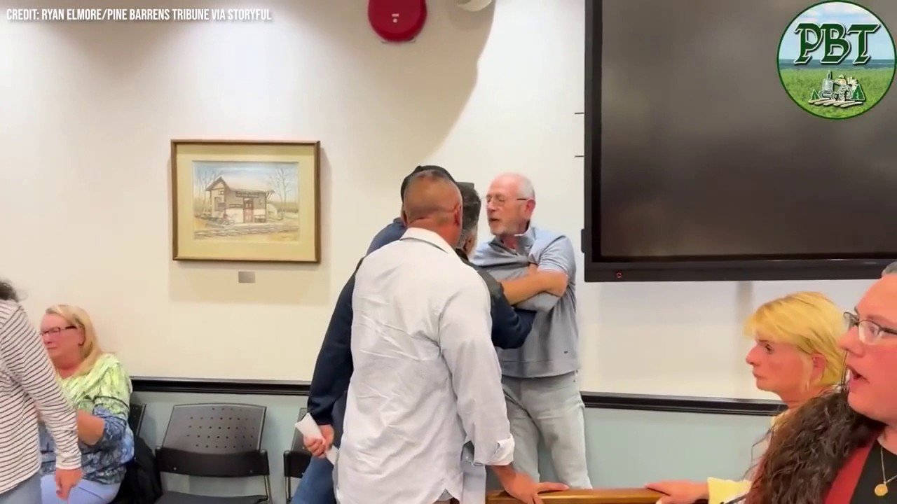 New Jersey mayor erupts at resident during chaotic township council meeting