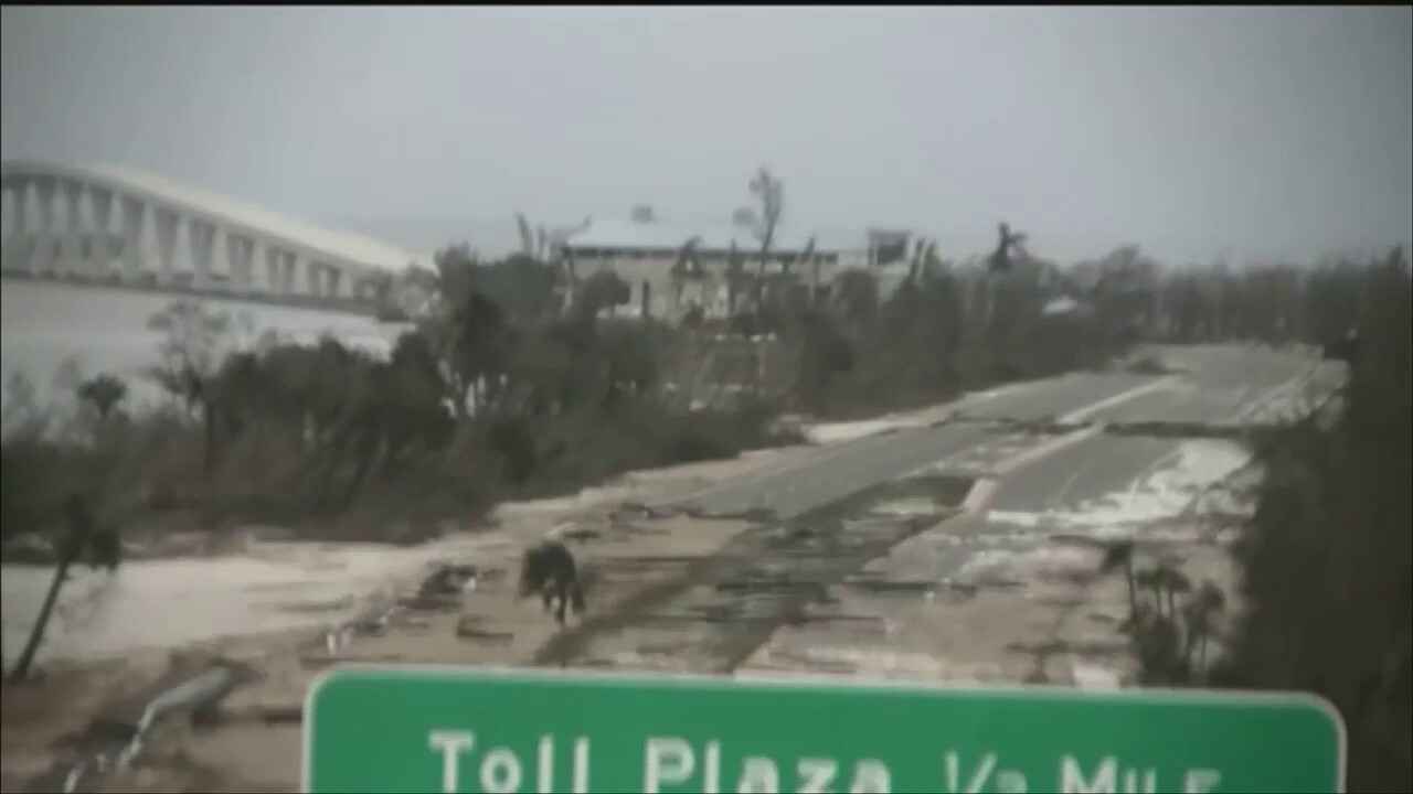 Tollway to the Ft. Meyers bridge destroyed in Hurricane Ian