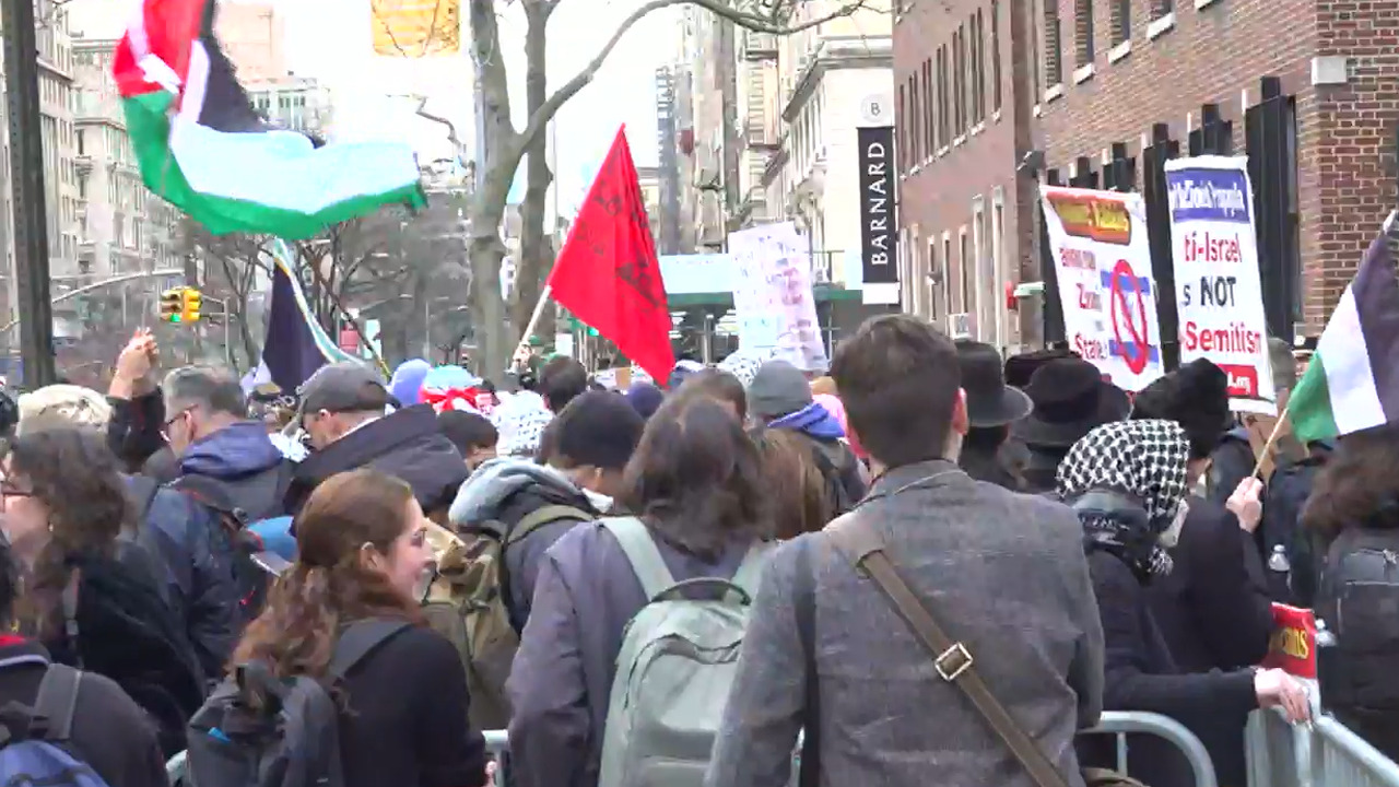  Anti-Israel protests astatine  Barnard College successful  New York City
