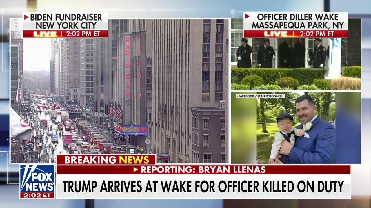 Trump arrives at wake honoring life of slain NYPD officer Jonathan Diller