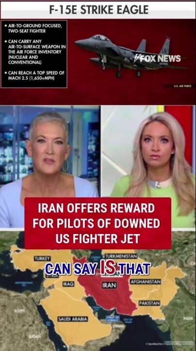 Iran offers reward for US pilots of downed fighter jet