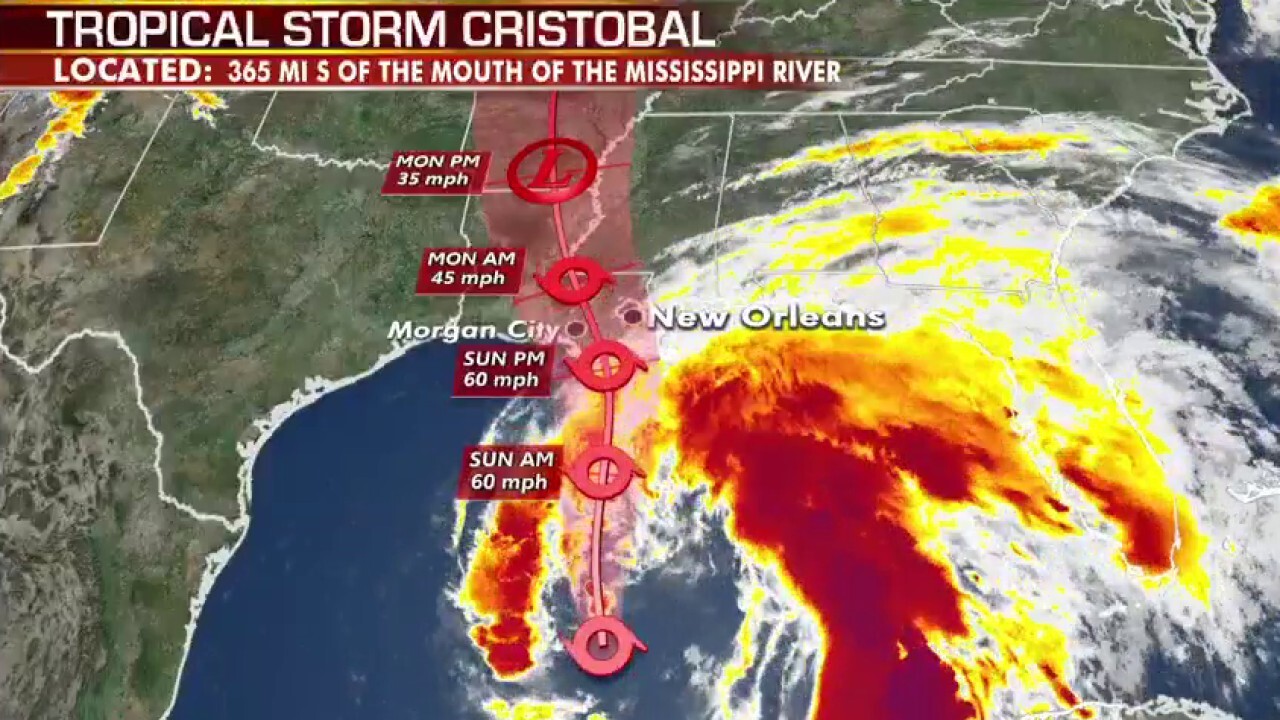 Tropical storm Cristobal advances toward US Gulf coast