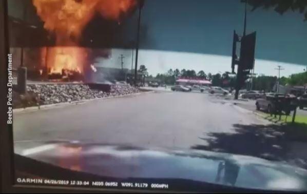 Video: Truck explodes at Arkansas Burger King drive-thru