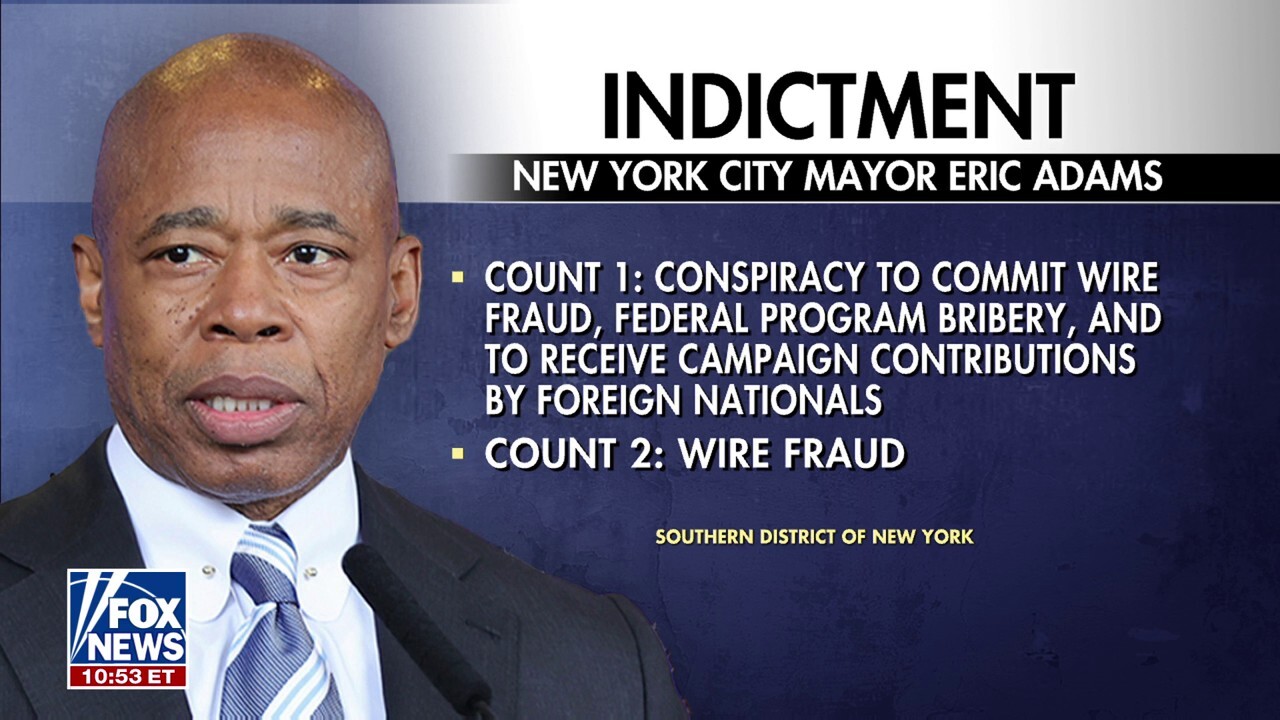 Fox News' CB Cotton reports the latest on the five charges against NYC Mayor Eric Adams. Fox News legal editor Kerri Urbahn also weighs in on the charges during 'America's Newsroom.'