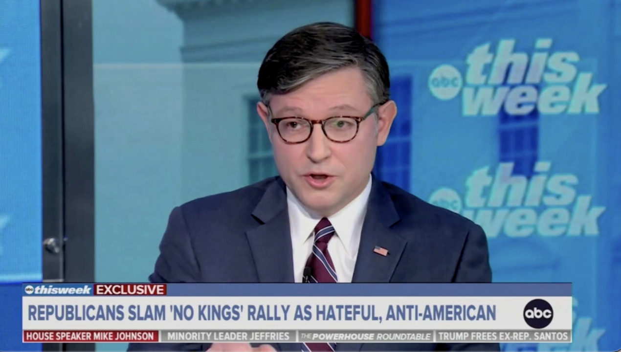 Mike Johnson battles with ABC host on shutdown, Pentagon press policy
