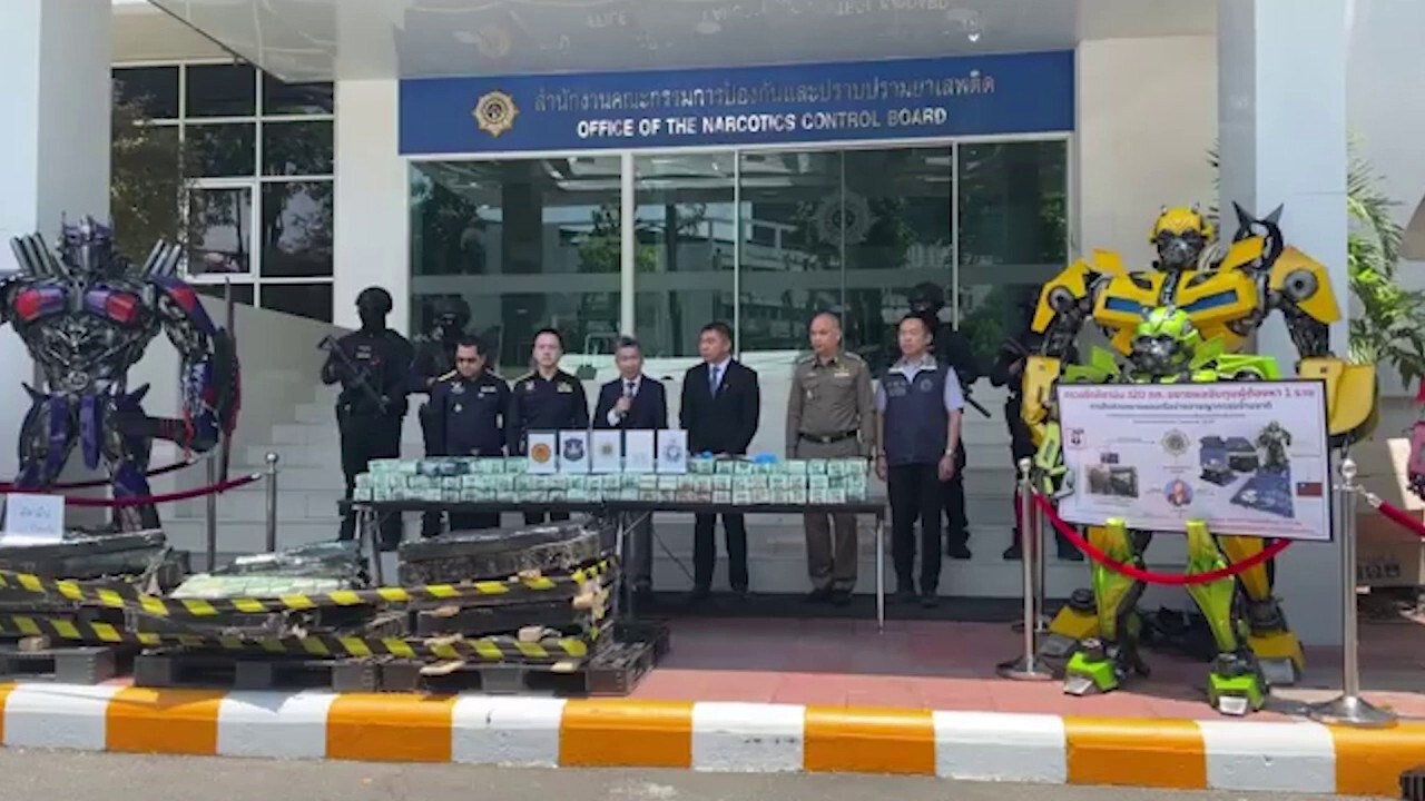 Thailand authorities seize hundreds of pounds of drugs smuggled in Transformer statues