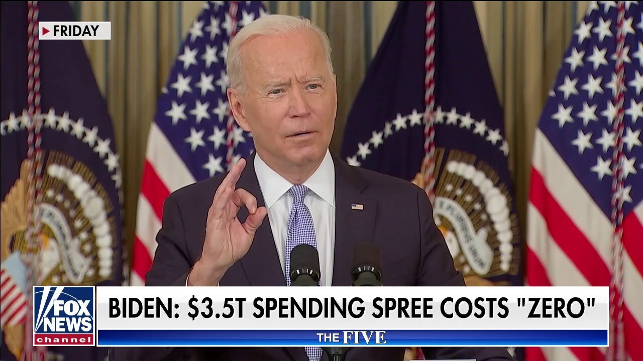 Biden claims $3.5 trillion spending spree costs 'zero'