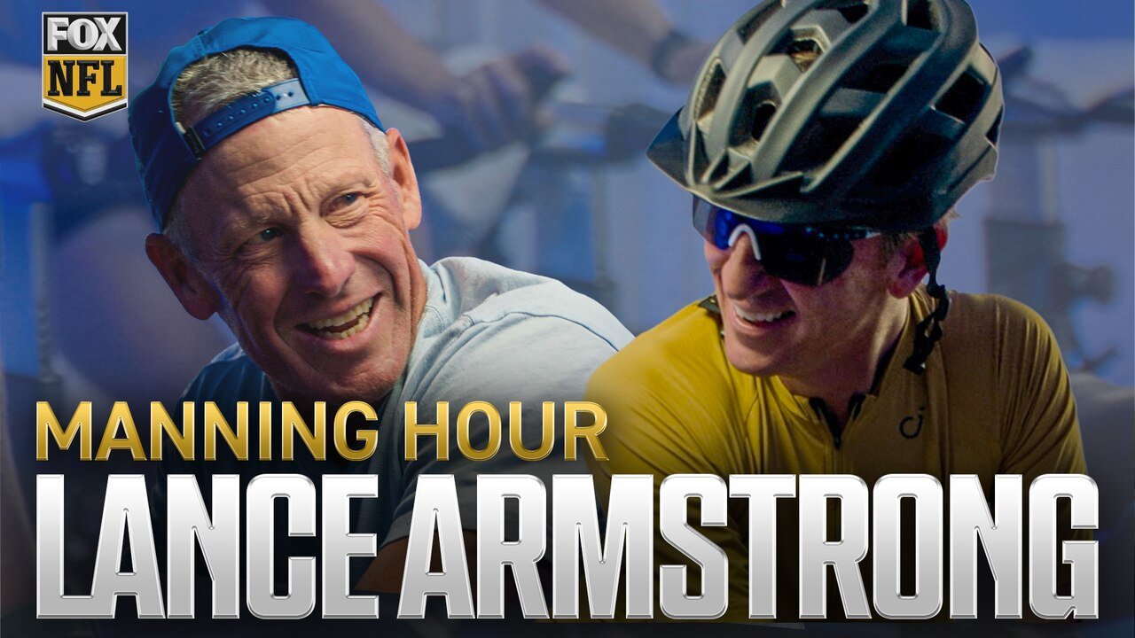 Cycling Legend Lance Armstrong Takes Spin Class with Cooper Manning