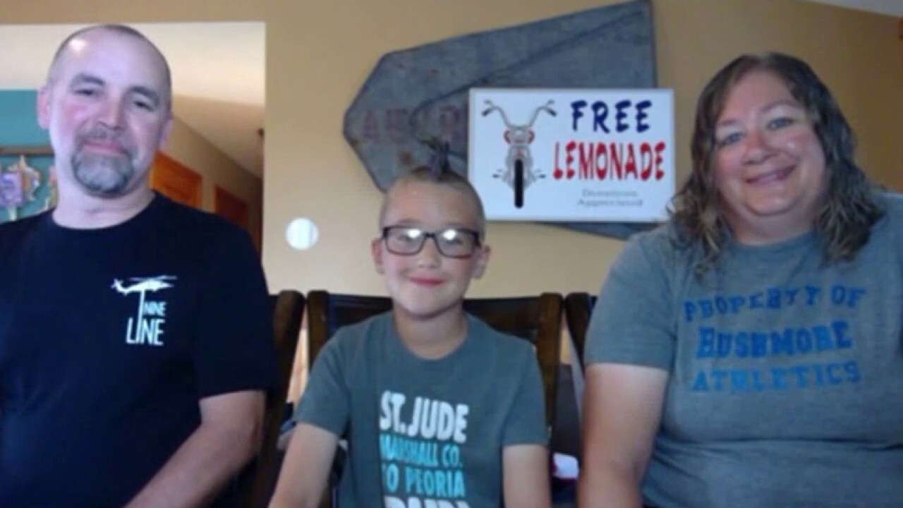 Wyatt Dennis and his parents discuss the inspiration behind his lemonade stand amid the annual Sturgis Motorcycle Rally.