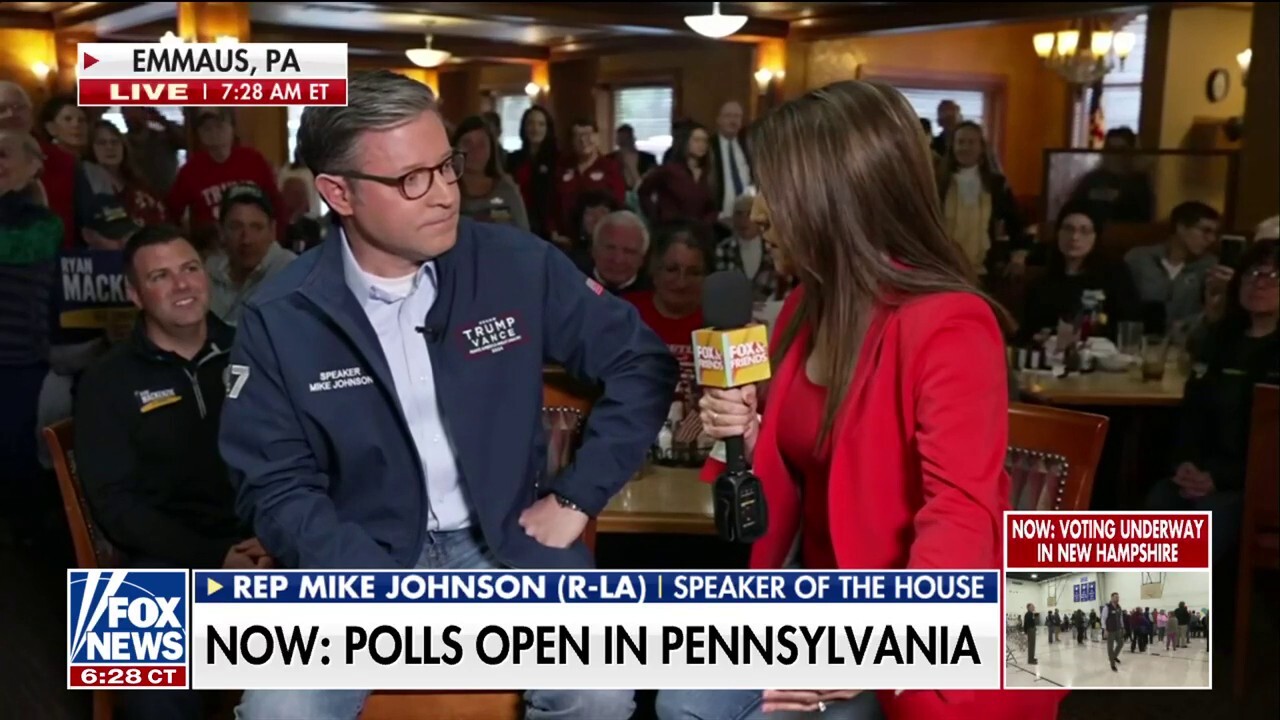 "Fox & Friends Weekend'" co-host Rachel Campos Duffy has "Breakfast with Friends" with Speaker of the House Rep. Mike Johnson, R-La., on how Republicans are feeling this Election Day and takes questions from Pennsylvania locals.