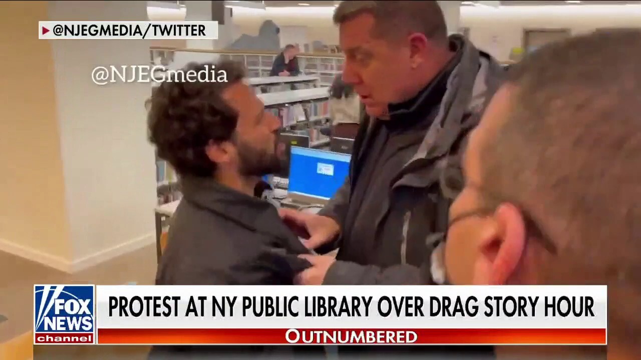 Protest at New York Public Library over drag story hour