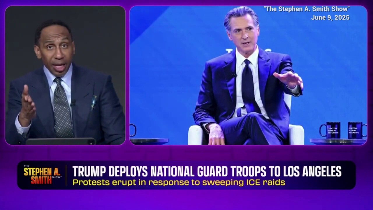 Stephen A. Smith warns Newsom that opposing Trump on anti-ICE riots may sink his presidential ambitions