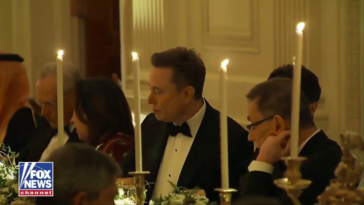 Elon Musk was seen at a White House dinner for Saudi Crown Prince Mohammed bin Salman.