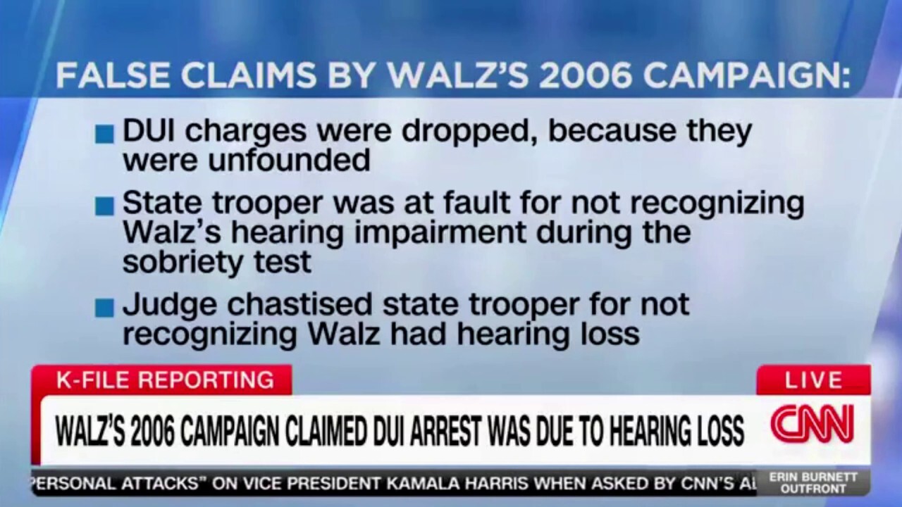 CNN reporter fact-checks Gov. Tim Walz's previous campaign statements about his 1995 DUI arrest