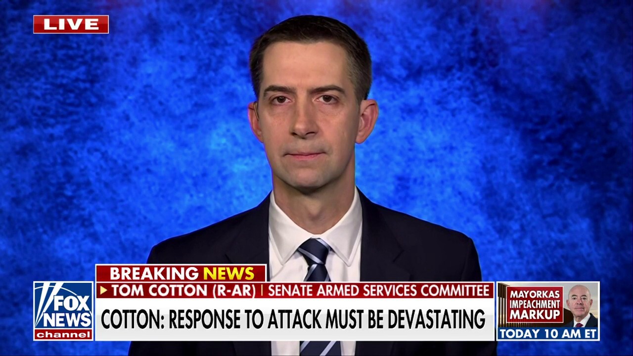 Sen. Tom Cotton calls for 'devastating military retaliation' for the killing of 3 US soldiers