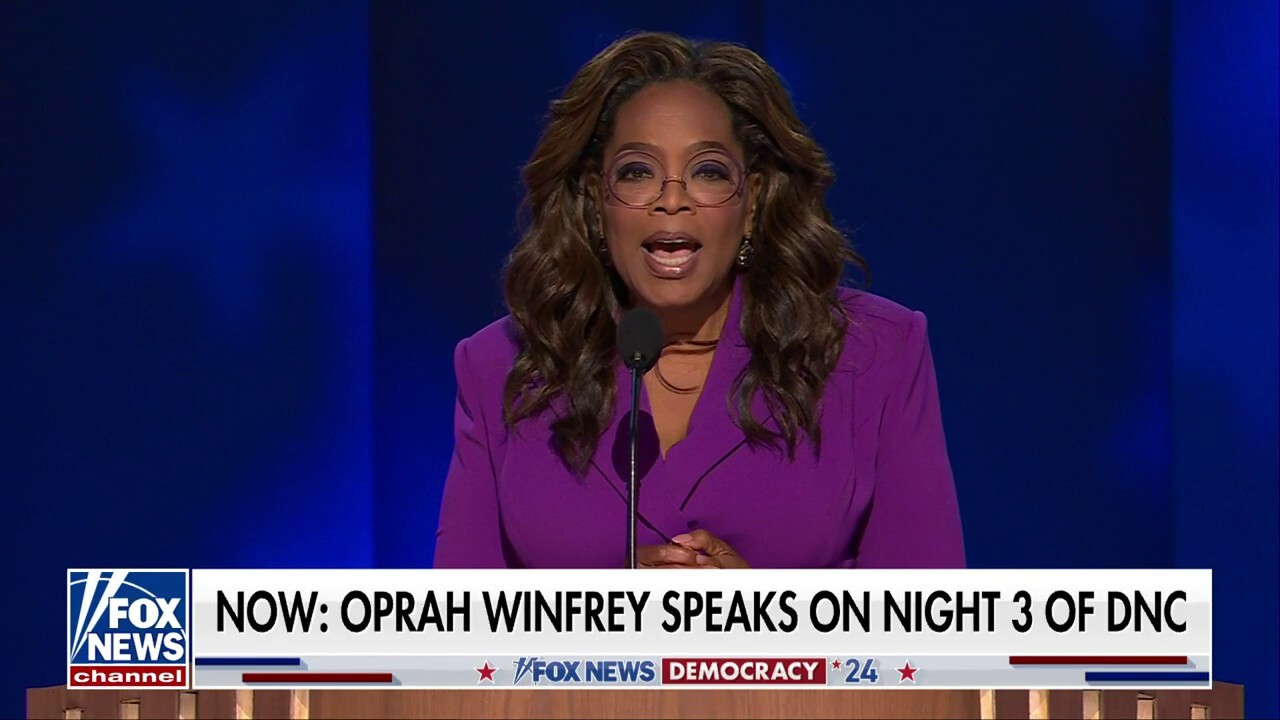 Oprah Winfrey addresses the DNC