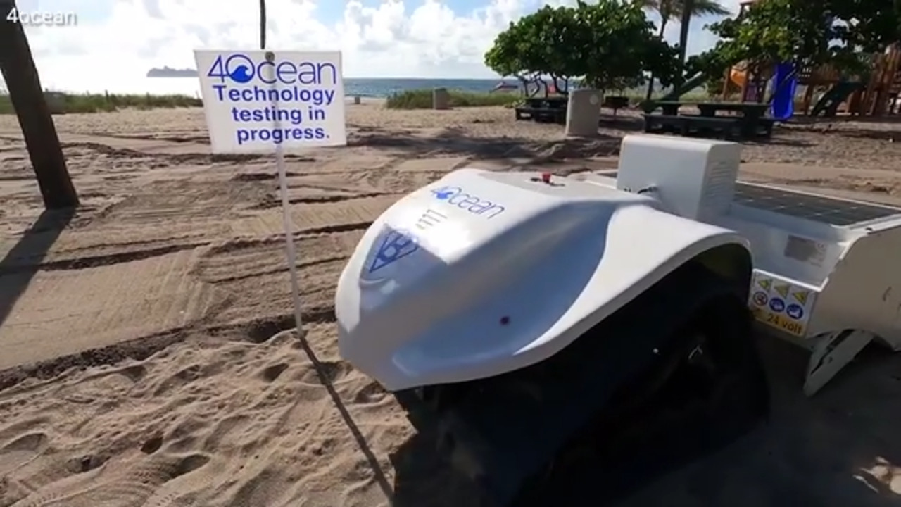 Robot cleans 32,000 square feet of beach per hour