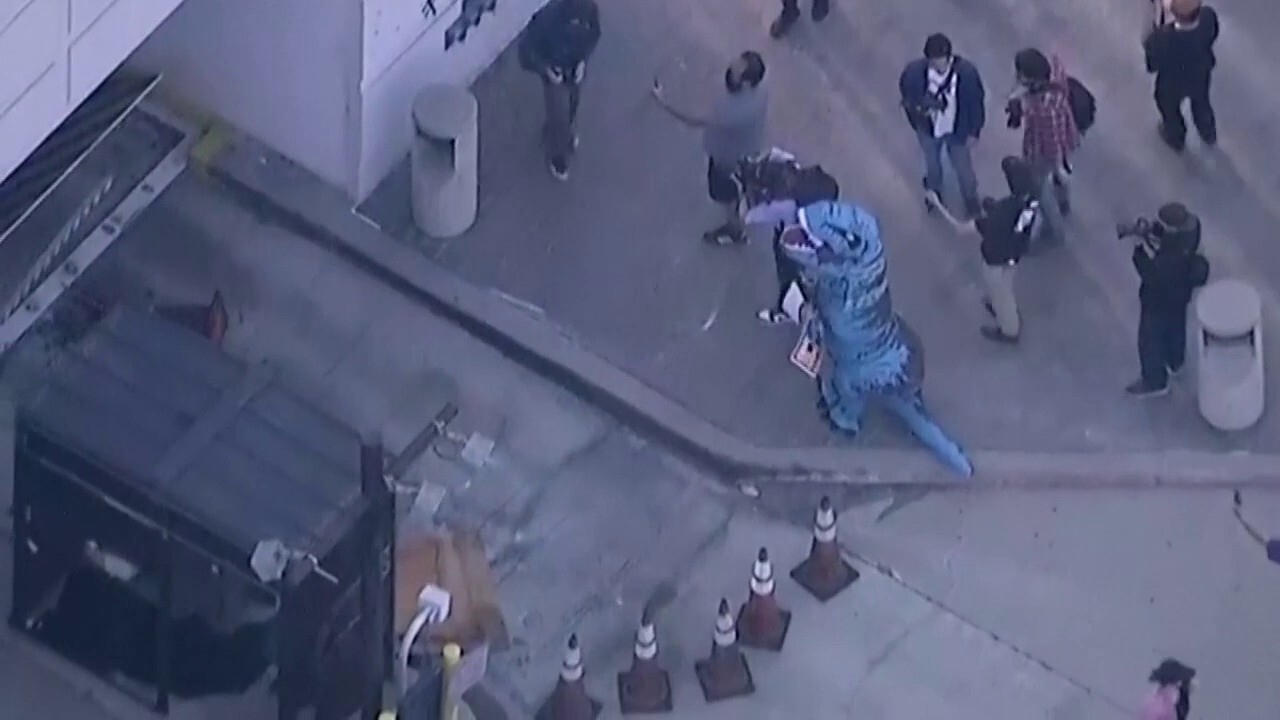 Law enforcement was captured on video using tear gas to push back anti-ICE protesters trying to break into a federal building in Los Angeles. (Credit: Reuters)