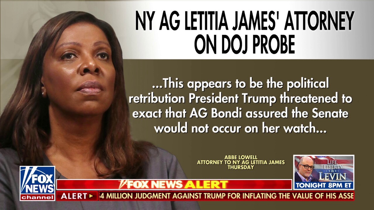 NY AG Letitia James’ attorney calls fraud probe ‘political retribution’